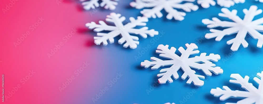 Poster snowflake abstract background idea. colorful snowflakes on a vibrant background create a whimsical w