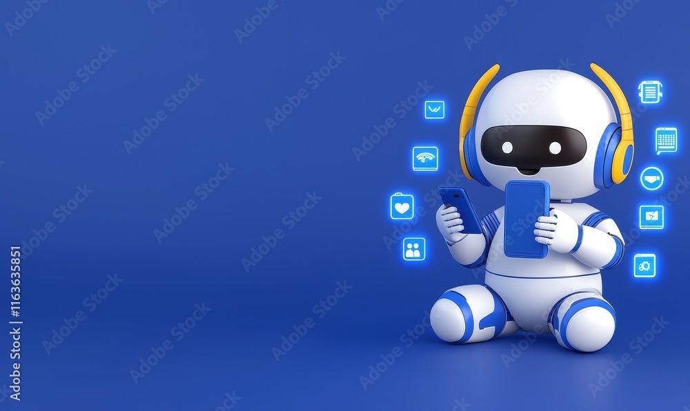 Poster a 3d illustration of a chatbot concept, specifically chat gpt, which uses natural language processin