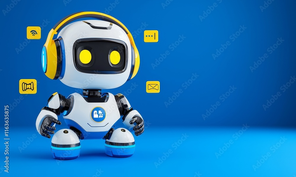 Poster an illustrated 3d concept of a chatbot, demonstrating a chat gpt app that uses natural language proc