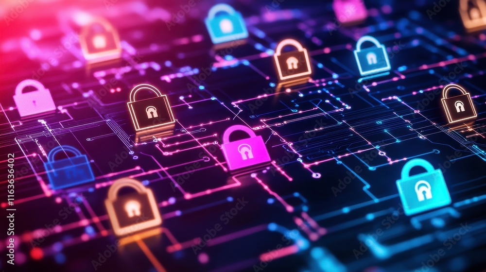 Aufkleber abstract secure login visuals with high contrast design