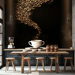 cup of coffee on a table