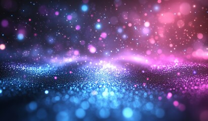 Obraz premium Abstract Background with Glowing Blue Dots and a Purple Gradient for Digital Technology, Science, or Cyberspace