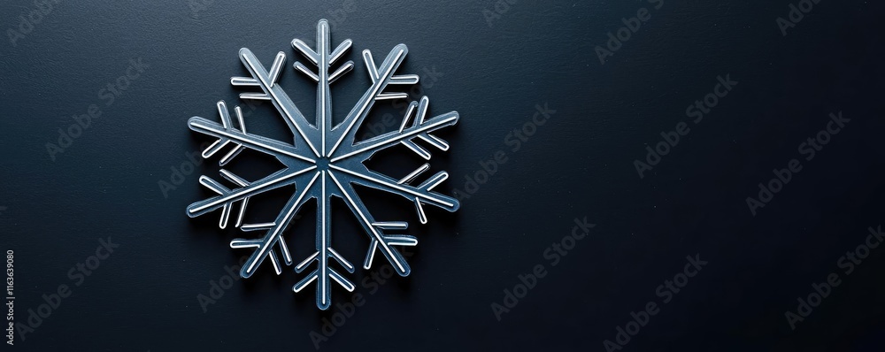 Poster snowflake abstract background idea. a detailed snowflake design beautifully contrasts against a dark