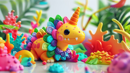 Fototapeta premium Puzzle toy colorful 3D