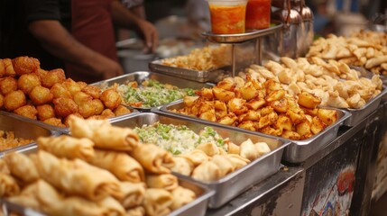 Obraz premium Street food brings flavor and variety to urban life.