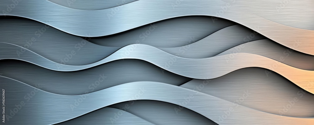 Poster brushed abstract background concept. abstract wavy metal texture with varying depth and light reflec
