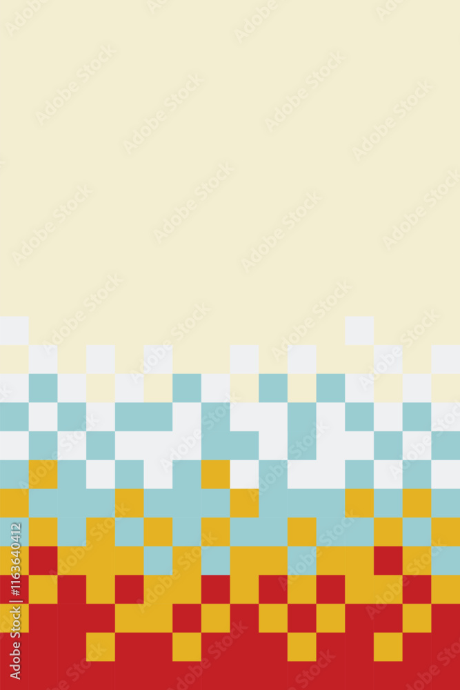Poster abstract pixel pattern background, abstract pixel background with retro color theme.