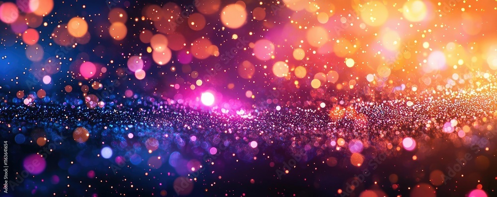 Poster splatter abstract background idea. colorful bokeh lights creating a vibrant, dreamy background for d
