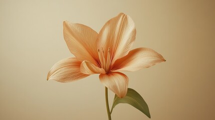 Obraz premium Elegant flower on taupe background with diffused natural light