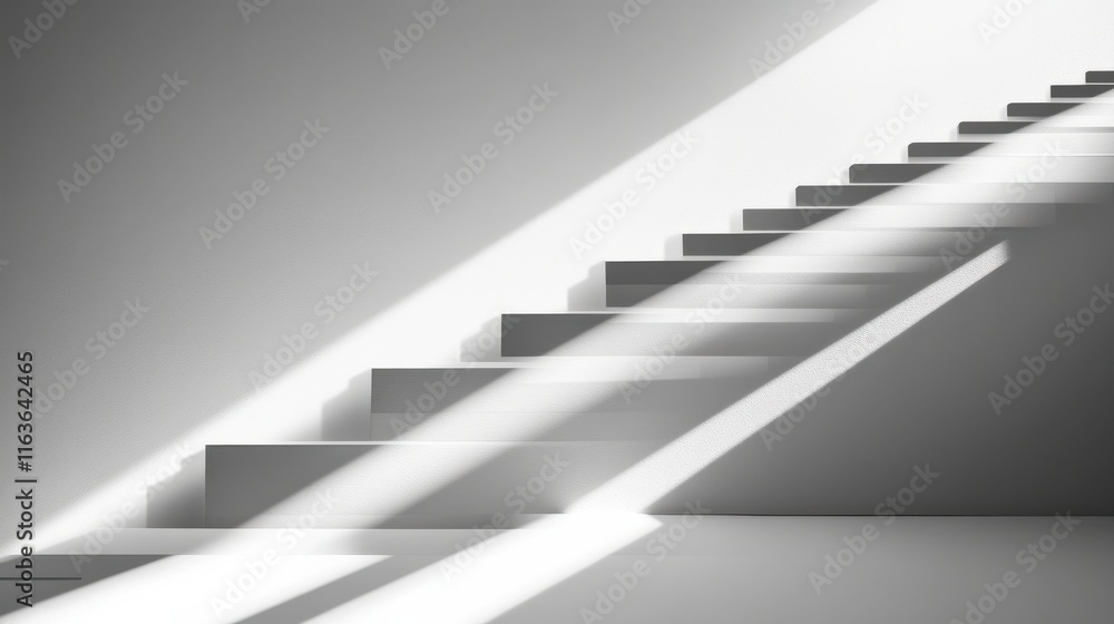 Poster clean and minimalist staircase with soft light