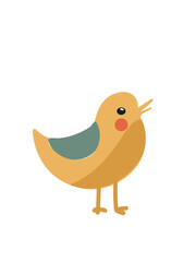 Cartoon-style yellow bird drawing