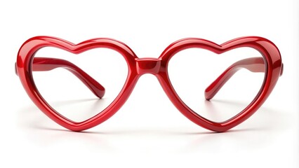 Fototapeta premium Heart-shaped glasses on a white background