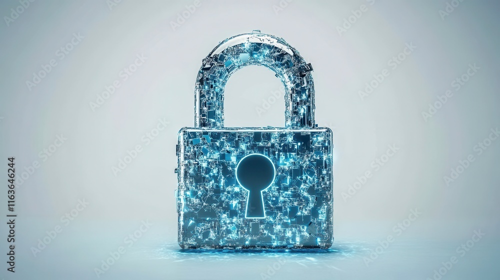 Poster dynamic authentication concept with bright background
