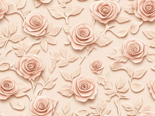 seamless repeating pattern of vintage pink lace adorned with roses and lush leaves. lace pattern background.

