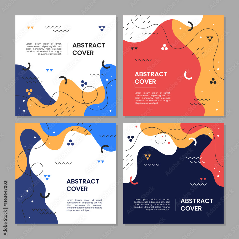 Poster trendy abstract square template with geometric concept. able to use for social media posts, mobile a