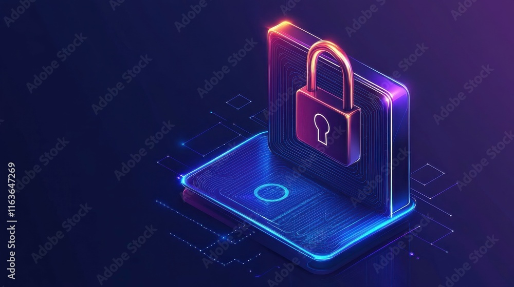 Poster dynamic security concept with bright clean background