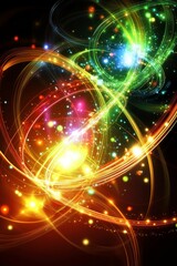 Obraz premium Vivid Colorful Streaks of Light, Abstract Representation of Telecommunication Signals or Energy Flow