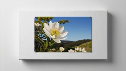 Stunning White Flower Against Blue Sky Canvas Print