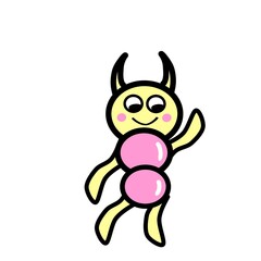 Fototapeta premium Funny cartoon character. Birthday cartoon design. Icon of funny monster or alien character
