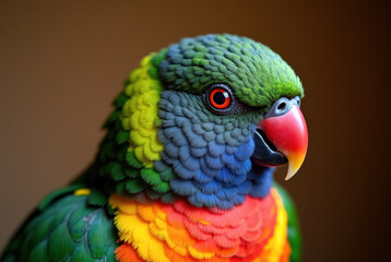 A vivid rainbow lorikeet