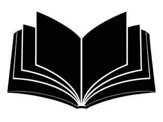 Book black silhouette vector, Simple silhouette Design vector icon with white background.