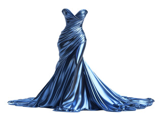 Elegant Metallic Gown Mockup Isolated on Transparent Background