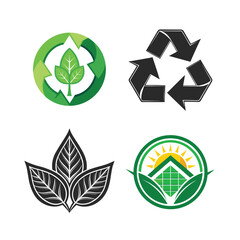 Set of energy recycling icon vector illustration