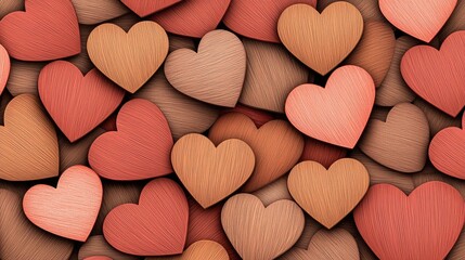 Obraz premium Colorful heart patterns abstract art textures digital artwork close-up view love and affection theme