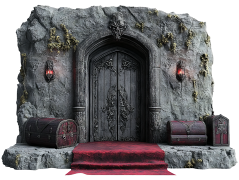 Mysterious Vampire Lair with Ancient Artifacts and Coffins