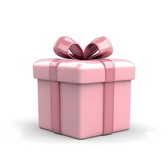 Pink box with a ribbon on top