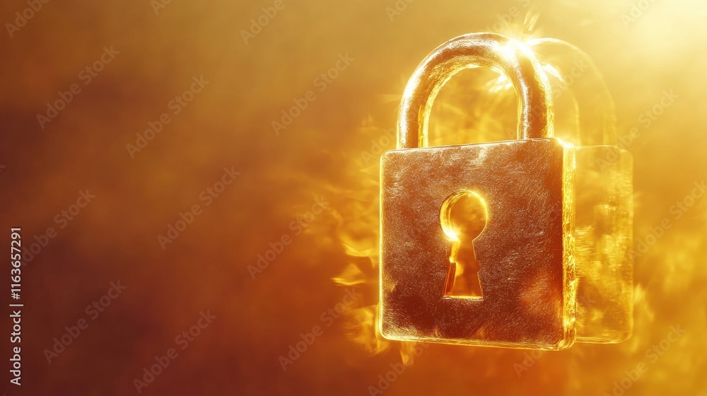 Poster secure login visuals with minimalist background
