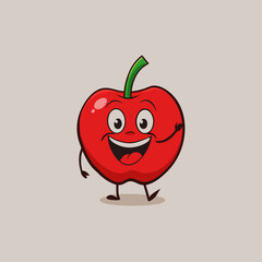 funny apple vector illustration