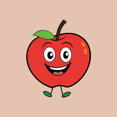 funny apple vector illustration