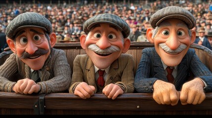 Animated Characters Excited for New Year's Day Football Celebration