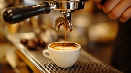 Barista crafting the perfect cup of coffee
