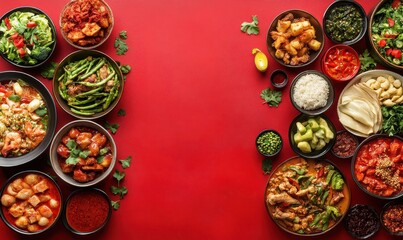 Fototapeta premium Chinese or Lunar New Year food are served with different kinds