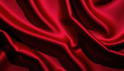 Obraz premium Luxurious red satin fabric with elegant folds and drapes. Perfect for backgrounds or textures.