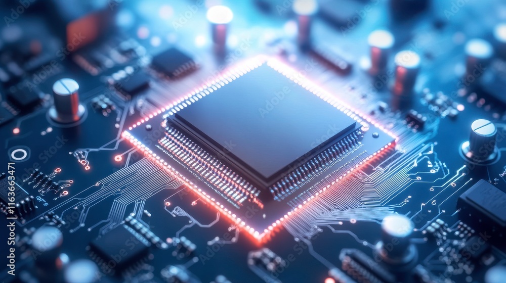 Poster advanced quantum computing and chip technology visual