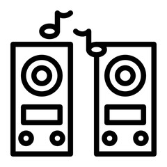 music speakers line icon