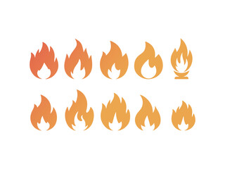 set of fire flames fire icon set vector illustrations.