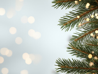 Obraz premium Christmas holidays banner, tree, bokeh background