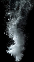 Soft white smoke swirling on a black background