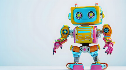 Fototapeta premium Walking Robot Toy colorful 3D
