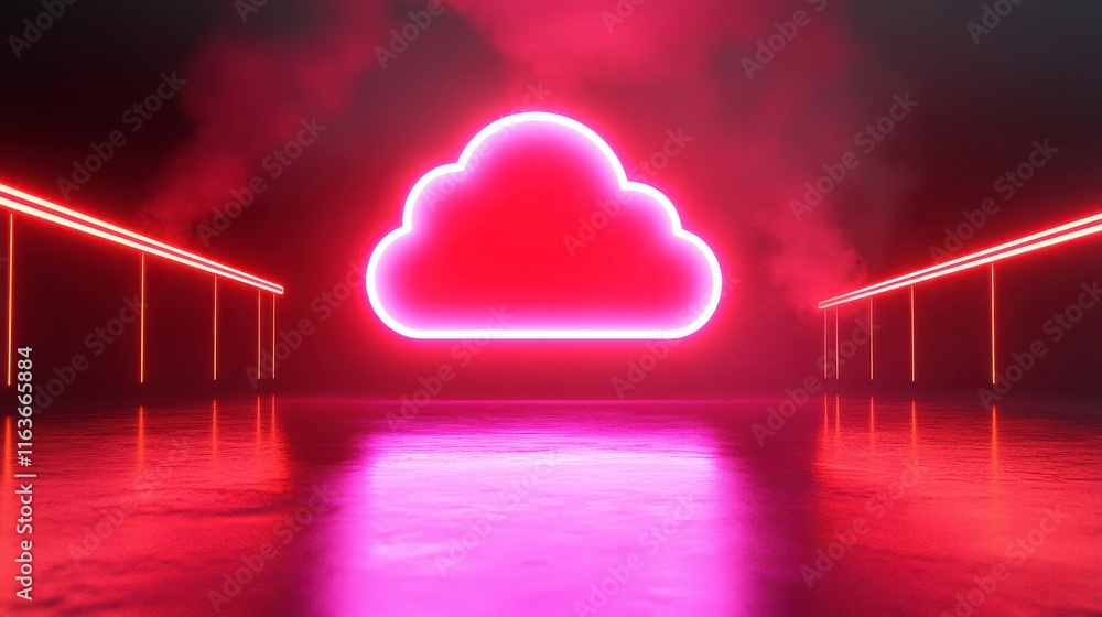 Aufkleber cloud backup visualization in low light environment