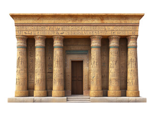 Ancient Egyptian Tomb with Hieroglyphics and Sarcophagus Design