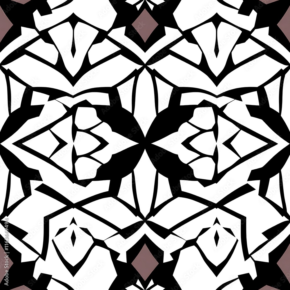 Poster geometric abstract pattern: a bold and dynamic seamless pattern with intricate geometric shapes in b