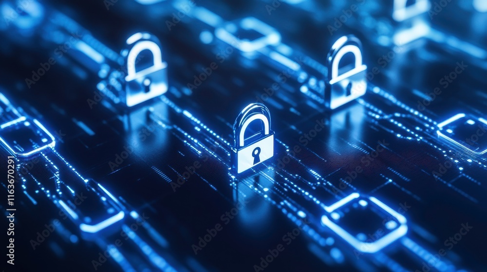 Poster digital data protection with cybersecurity visualization