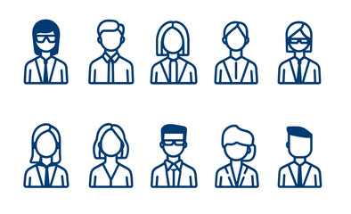 Team Icons with Business Icons