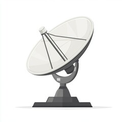 A sleek, modern satellite dish pointing upward, designed for satellite communication.