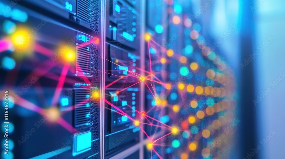 Poster digital networking and data transmission in data room